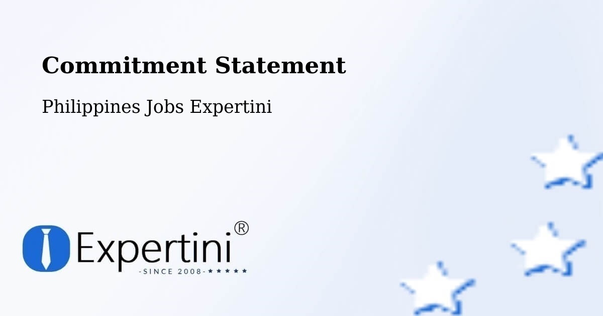 Corporate Commitment – Tambong - Philippines Jobs Expertini
