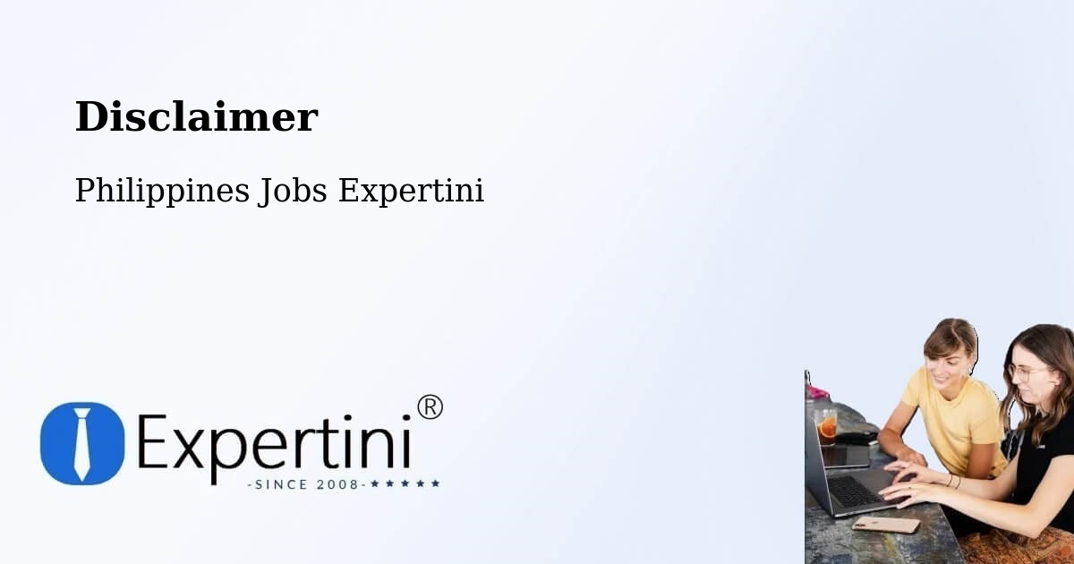 Disclaimer – Tambong - Philippines Jobs Expertini